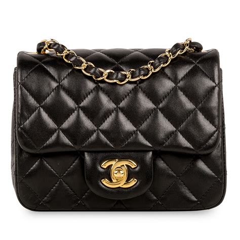 chanel 20cm square|Mini classic handbag, Lambskin, black — Fashion .